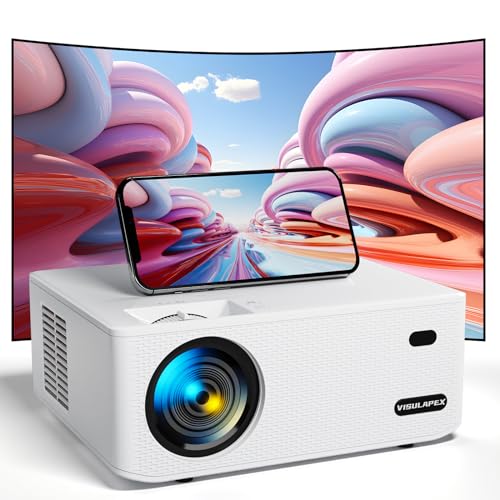 VISULAPEX S1 Beamer, 5G wifi, 1080p Full HD-beamer, 15000 lumen projector, lcd-scherm van 220 inch, thuisbioscoop, outdoor, compatibel met tv-stick/X-box/DVD/laptop/smartphone kleine beamer