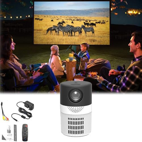 YOHFRFGX 2024 New Cylinder Projector, Cylinder Tv Projector, Cylinder Mini Projector with Wifi, 4k Projector Cylinder Ultra HD Projector, Portable Cylander Tv Projector for Phone/Tv/Laptop (1pcs,Black)