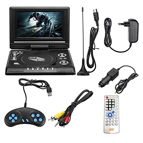 wiianoxd Draagbare 7,8 TV thuis auto dvd-speler HD VCD CD MP3 HD EVD speler met tV/FM/USB/speelfunctie EU stekker