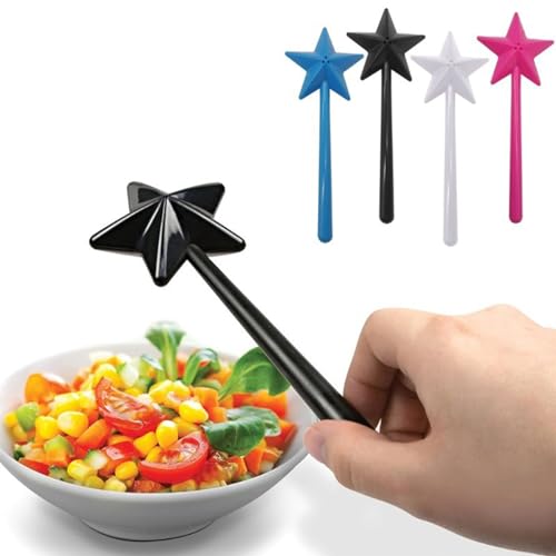 Monivi 2 stuks magische toverstaf zout en peper shakers creatieve stervormige kruiden kruidenshakers navulbare zoutdispenser keuken gadget cadeau voor housewaming Halloween Chritsmas (wit + zwart)