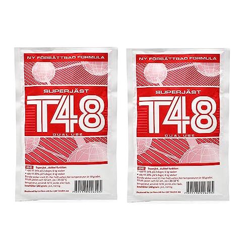 AlcoFermBrew 2 x Turbo Gist Alcohol – T48 140 g, Gist Voor Het Gisten Van Suiker of Fruit, Geestgist, Wodkagist