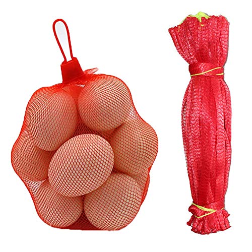 afdg Herbruikbare Netzak, 200 Stuks Nylon Gaas Groentennetzak, Fruit en Groenteverpakkingsnet, voor Eiernetzak, Fruitnetzak, Noten, Boodschappen, Bescherming voor Het Planten van Fruit en Groenten (Rood)