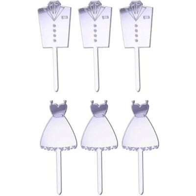 Graziano Mini Cake Topper bruidspaar 6 stuks Graziano Mini Cake Topper bruidspaar 6 stuks