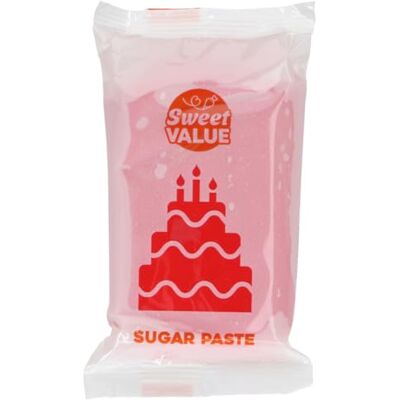 Sweet Value Sugar Paste Rolfondant, Red, 200 g Fondant voor het Bekleden, Modelleren en Decoreren van Taarten, Soepel, Elastisch en Scheurvast Sweet Value Sugar Paste Rolfondant, Red, 200 g Fondant voor het Bekleden, Modelleren en Decoreren van Taarten, Soepel, Elastisch en Scheurvast