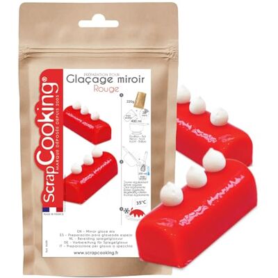 ScrapCooking glazuur, spiegelglas, 220 g, rood ScrapCooking glazuur, spiegelglas, 220 g, rood