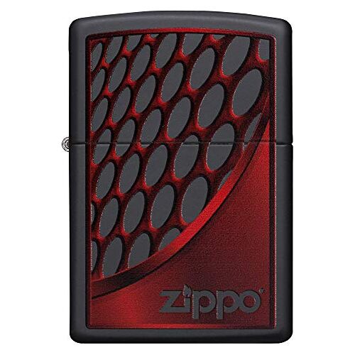 Zippo Red and Chrome benzineaansteker, messing, roestvrijstalen look, 1 x 6 x 6 cm