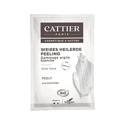 Cattier Helende aarde peeling, met witte helende aarde en aloë vera, natuurlijke cosmetica, 4 x 13 ml