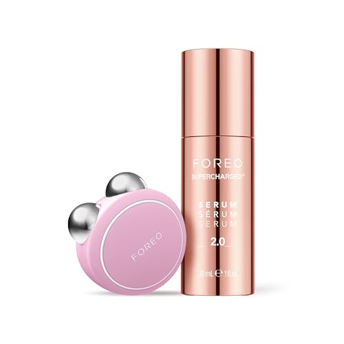 Foreo BEAR mini, Pearl Pink, Microstroom Facial Toning Apparaat + Serum 30 ml