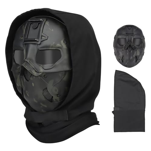 Qavctw Airsoft Masker Bivakmuts Volgelaatsmasker Outdoor Sport Halloween Paintball Militair Wild Masker Cosplay Cool Gezichtsmasker Techwear Futuristisch Masker Mesh Oogbescherming Hoofddeksels Masker