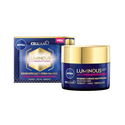 NIVEA Cellular Luminous 630 Anti-pigmentvlekken, nachtverzorging (50 ml), gezichtscrème voor de nacht bij pigment- en ouderdomsvlekken, regenererende nachtcrème met hyaluron