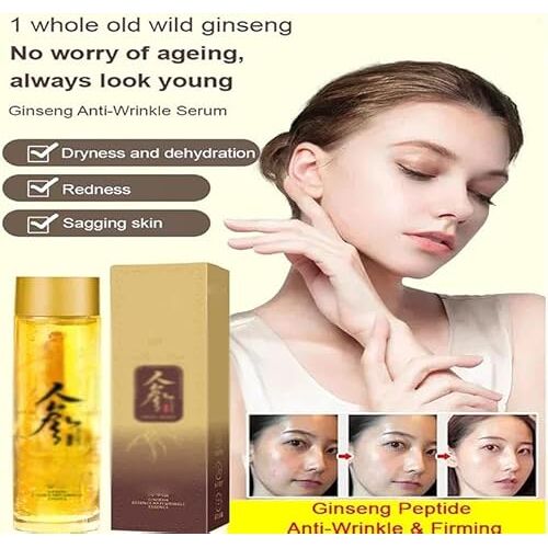 SLPB Ginseng Extract Liquid, Ginseng Anti-Wrinkle Serum, Ginseng Essence Water, Ginseng Extract Anti Wrinkle Serum, Ginseng Polypeptide Anti-Ageing Essence Toner, Reduces Wrinkles, Improves Sagging (2PCS)