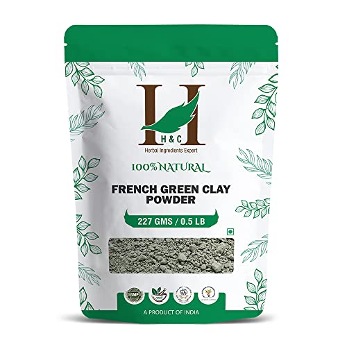 H&C HERBAL INGREDIENTS EXPERT H&C French Green Clay Powder 227 Gram   Voor het reinigen en ontgiften van uw huid