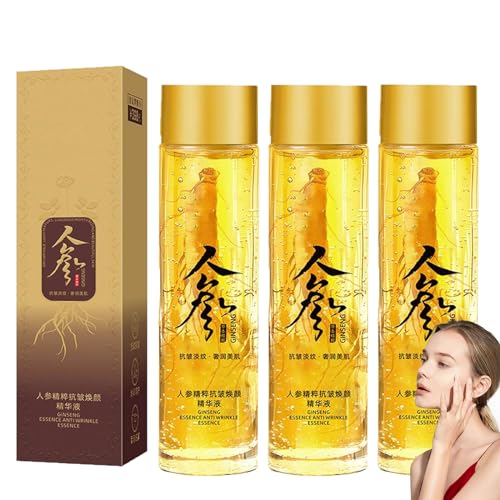 HEXEH Ginseng Extract Liquid,Ginseng Extract Anti-Wrinkle Original Serum Oil,Ginseng Gold Peptide Anti-Aging Essence,Peptide Anti-Wrinkle Ginseng Serum (3pcs)