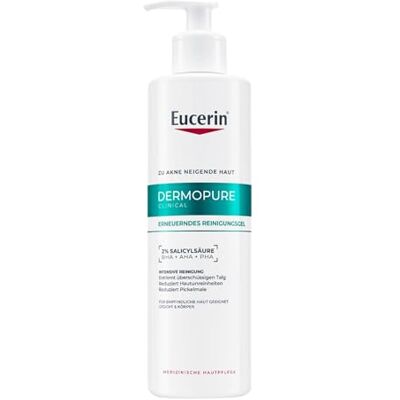 Eucerin DermoPure Clinical Gezichtsreiniger, drievoudige werking, 400 ml, gezichtsreiniger tegen vlekken, onvolkomenheden en glans met 2% salicylzuur voor vettige en acnegevoelige huid Eucerin DermoPure Clinical Gezichtsreiniger, drievoudige werking, 400 ml, gezichtsreiniger tegen vlekken, onvolkomenheden en glans met 2% salicylzuur voor vettige en acnegevoelige huid