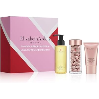 Elizabeth Arden Smooth, Repair and Firm 3-Delige Lente Cadeauset, Retinol + HPR Ceramide Capsules Rapid Skin Renewal Serum en Water Cream + Ceramide Replenishing Reinigingsolie, Anti-Rimpel Elizabeth Arden Smooth, Repair and Firm 3-Delige Lente Cadeauset, Retinol + HPR Ceramide Capsules Rapid Skin Renewal Serum en Water Cream + Ceramide Replenishing Reinigingsolie, Anti-Rimpel
