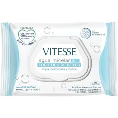 Vitesse Make-up Remove Doekjes Micellair Water, 25 Stuk Vitesse Make-up Remove Doekjes Micellair Water, 25 Stuk