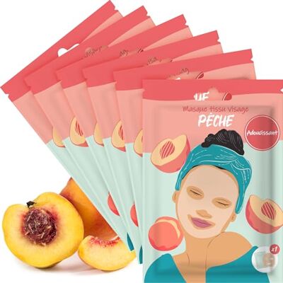 French Tendance 6 stuks gezichtsmasker van stof, perzik French Tendance 6 stuks gezichtsmasker van stof, perzik