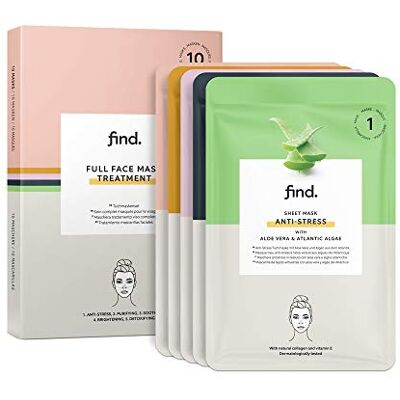 find. Amazon-merk: Sheet-maskerset voor uitgebreide gezichtsbehandeling, 10 stuks (2 x anti-stress, 2 x zuiverend, 2 x rustgevend, 2 x oplichtend, 2 x ontgiftend) find. Amazon-merk: Sheet-maskerset voor uitgebreide gezichtsbehandeling, 10 stuks (2 x anti-stress, 2 x zuiverend, 2 x rustgevend, 2 x oplichtend, 2 x ontgiftend)