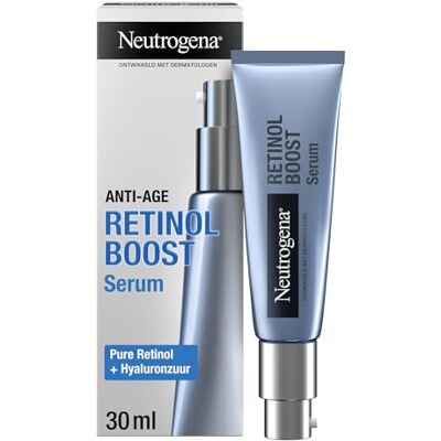 Neutrogena Retinol Boost Serum, Anti-Age Serum met Pure Retinol & Hyaluronzuur, Vermindert Fijne Lijntjes, Rimpels & Pigmentvlekken, 30 ml Neutrogena Retinol Boost Serum, Anti-Age Serum met Pure Retinol & Hyaluronzuur, Vermindert Fijne Lijntjes, Rimpels & Pigmentvlekken, 30 ml