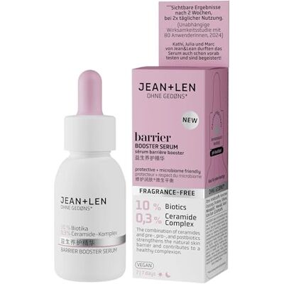 Jean & Len Barrier Booster Serum, vegan, 30 ml Ondersteunt het huidmicrobioom voor zichtbaar minder huidroodheid & huidirritaties, voor elk huidtype, parfumvrij Jean & Len Barrier Booster Serum, vegan, 30 ml Ondersteunt het huidmicrobioom voor zichtbaar minder huidroodheid & huidirritaties, voor elk huidtype, parfumvrij