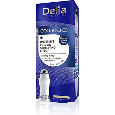 Delia Cosmetics Roll On onder de ogen met gladmakend en lifting-effect stralend uiterlijk Alle huidtypes Hyaluronzuur Minimaliseert rimpels en kringen onder de ogen Anti Aging 15ml Delia Cosmetics Roll On onder de ogen met gladmakend en lifting-effect stralend uiterlijk Alle huidtypes Hyaluronzuur Minimaliseert rimpels en kringen onder de ogen Anti Aging 15ml