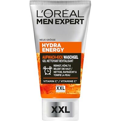 L’Oréal Paris men expert L'Oréal Men Expert XXL gezichtsreiniging tegen vermoeide huid voor mannen, verfrissende wasgel tegen onzuiverheden, heren cleanser voor het gezicht met guarana en vitamine C, hydra Energy, 1 x 150 ml L’Oréal Paris men expert L'Oréal Men Expert XXL gezichtsreiniging tegen vermoeide huid voor mannen, verfrissende wasgel tegen onzuiverheden, heren cleanser voor het gezicht met guarana en vitamine C, hydra Energy, 1 x 150 ml