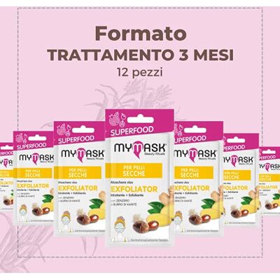 My Mask , Superfood Gezichtsmasker Exfoliator voor droge huid, 12 stuks My Mask , Superfood Gezichtsmasker Exfoliator voor droge huid, 12 stuks