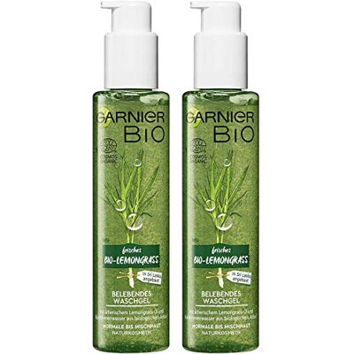 Garnier Biologisch citroengras verkwikkende wasgel, natuurlijke cosmetica, gezichtsreiniging met glycerine, etherische oliën (2 x 150 ml) Garnier Biologisch citroengras verkwikkende wasgel, natuurlijke cosmetica, gezichtsreiniging met glycerine, etherische oliën (2 x 150 ml)