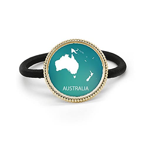 Bestchong Australië Oceanië Continent overzicht kaart zilveren metalen haarband en rubberen band hoofdtooi
