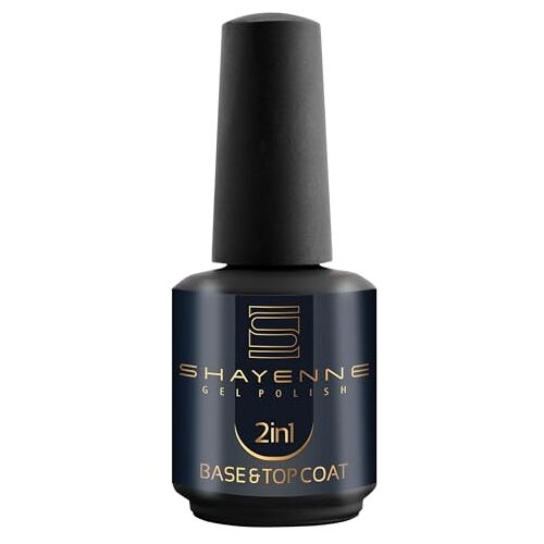 Shayenne 2-in-1 Base Coat en Top Coat 15 ml met zweetlaag UV LED lamp onderlak lak nagellak gellak nagellak nagellak Shellac, aantal onderdelen: 1