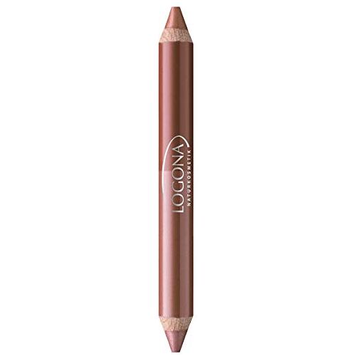 Logona Naturkosmetik Double Lip Pencil No. 01 Brons, Natural make-up, lippenstift, afgestemde kleurnuances, met anti-aging complex, biologische extracten, 4,67 g