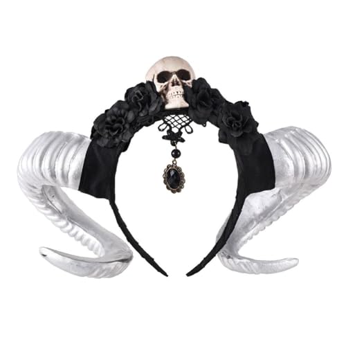 Morain Heks Bloem Decor Schapen Hoorn Vorm Haar Hoepel Film Boze Hoorn Voor Hoofdband Gothic Cosplay Kostuum Hoofddeksel Cosplay Hoorns Os Schaap Cosplay Hoorns Zwart Cosplay Hoorns Hoofdband Cosplay Hoorns