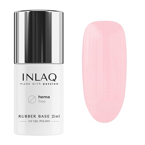 INLAQ ® 2 in 1 Rubber Base Gel Nagellak UV HEMA Free Blinky 6 ml Gel Nagellak tot 95% Dekking   Base Coat Gel voor Nagellak UV Harde gel voor nagels Basisgel