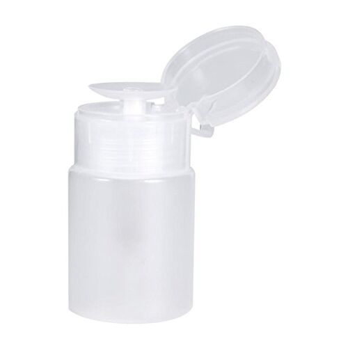 Alucy 60 ml pompdispenser fles, nagellakverwijderaar reinigingsmiddel dispenser nail art tool, 2 kleuren plastic vloeibare container met flip-top dop, lege reiscontainers voor cosmetische lotion