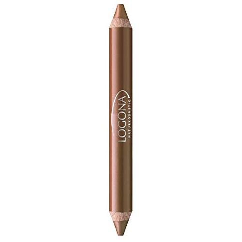 LOGONA Naturkosmetik Double Lip Pencil No. 06 Nut, Natural make-up, lippenstift, afgestemde kleurnuances, met anti-aging complex, biologische extracten, 4,67 g