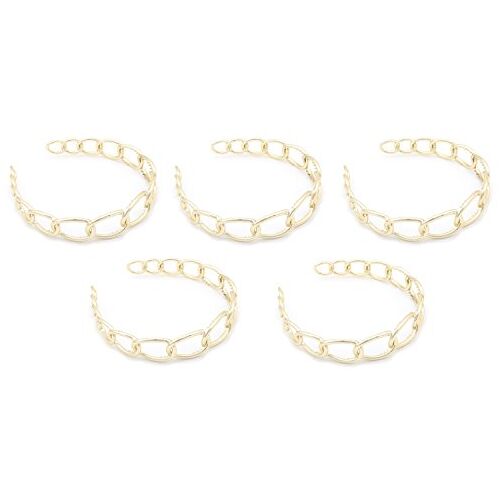 Zest Shiny Chain Link Effect Alice Band Haaraccessoires 5 Pack Gold