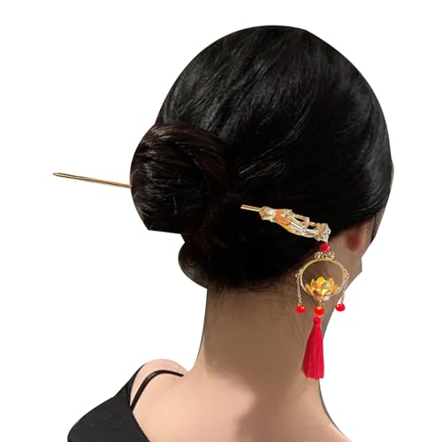 PRIMUZ Haarstokjes met charme   Vrouwen gloeiende haarspeld,Retro Chinese haarstokjes met gloedlantaarn kwastje oude stijl vrouwen gloeiende haarspeld