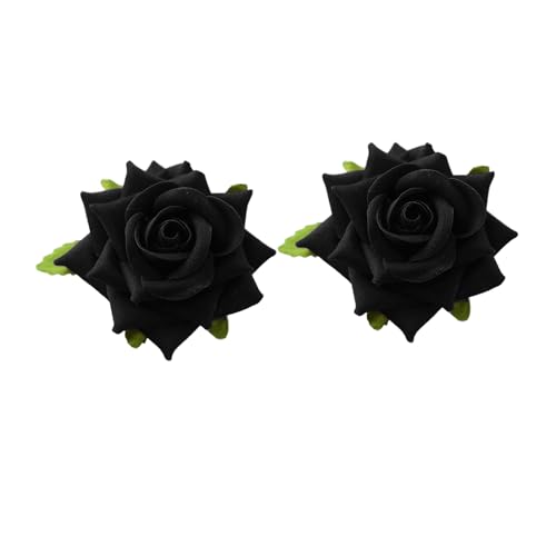 Haiki 2Pcs Rose Haar Clip Bloem Haarspeldjes Haar Clip Voor Vrouwen Bloem Broche Bloem Haarspeld Rose Broche Pin Bruid Broche Pin Rose Broche Pins Voor Vrouwen