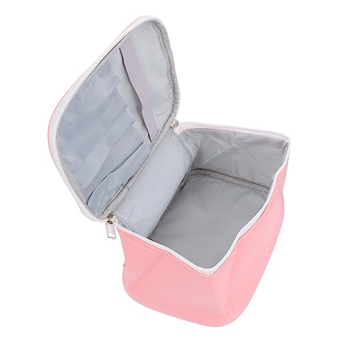 Housoutil Draagbare Make-uptas 1 St Cosmetische Tas Toilettas Organisator Reis Toilettas Reis Waszak Make-up Organisatoren Tas Make-up Opbergtas Draagbare Make-up Reizen Container Pu Roze