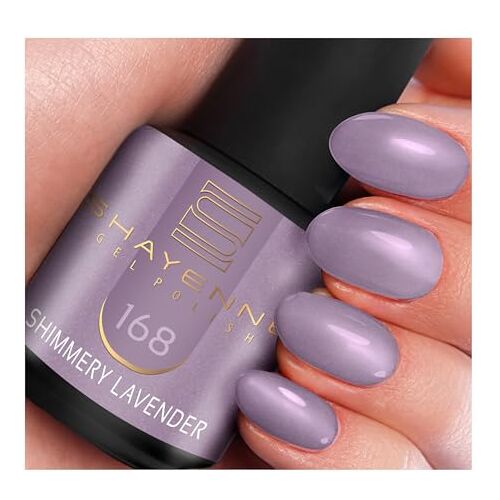 Shayenne Shellac gelnagellak, 15 ml, voor uv-ledlamp, 168 Shimmery Lavender Purple Shining, gelnagellak voor uv-nagellamp, led-nagellak, gellak, nagelgel