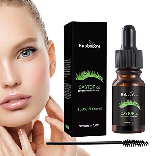 Rolempon Biologische Ricinusolie   Natuurlijke Ricinusolie Mascara Pure Ricinusolie, Ricinusolie voor Haargroei, 10ml Ricinusolie, Ricinusolie Haar voor Wimpers, Wenkbrauwen, Haar & Huid