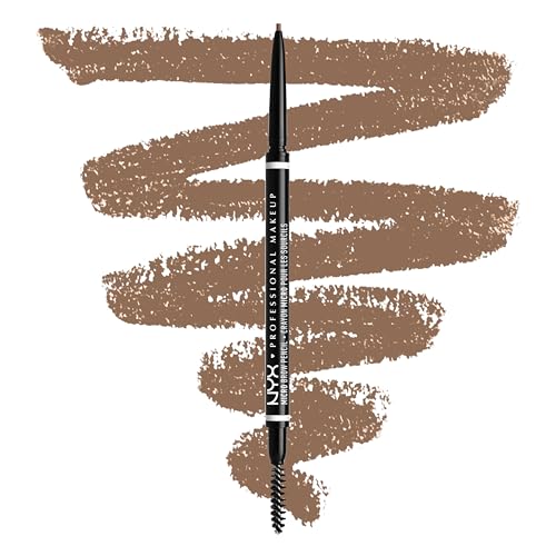 NYX PROFESSIONAL MAKEUP Micro wenkbrauwpotlood, dubbel uiteinde met mechanisch wenkbrauwpotlood en spoolie borstel, veganistische formule, schaduw: taupe