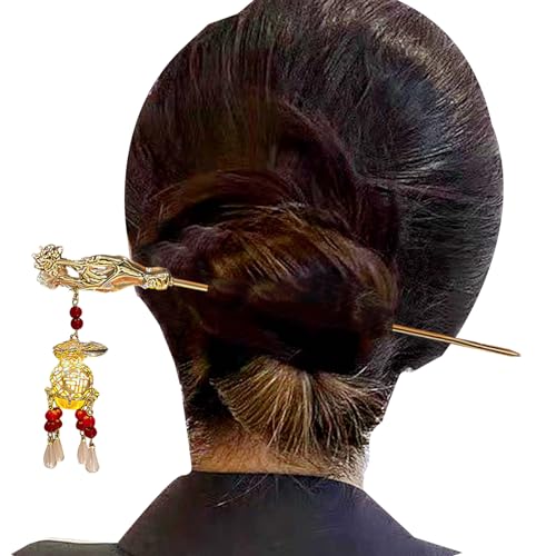 PRIMUZ Haarstokjes voor dames   Gloeiende haarstokjes met juweel Retro Chinese haarstokjes met gloedlantaarn kwastje oude stijl vrouwen gloeiende haarspeld