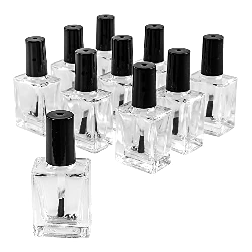 Ideen mit Herz Lege lakflessen voor 10 ml inhoud   lege flessen voor nagellak   van glas   6,8 x 3,1 x 2 cm   met penseelapplicator   10 stuks