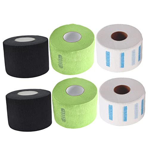 Angoily 6 Rollen wegwerp sjaalpapier kapper accessoires salon kapper papier nek strips salon nekband kapper nek strip kapper rekbaar papier haar nekkoord papieren handdoekrol sjaal papier