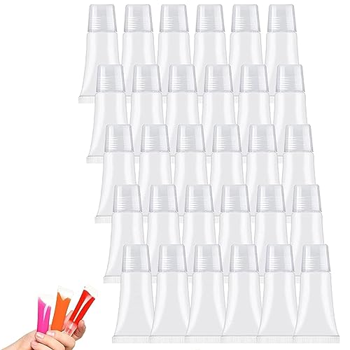 Hzyclzh Heldere cosmetische monsterflessen, 30 stuks, lege navulbare transparante, mini monsterflessen, heldere cosmetica, transparante plastic flessen, mini-container voor doe-het-zelf lipgloss, bodylotion,