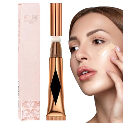 Ristyur Blush markeerstiftstick 3-in-1 romige markeerstiftstick Veelzijdige markeerstift make-upstick voegt glans toe, blendt moeiteloos Blush markeerstift contourpen voor wangen