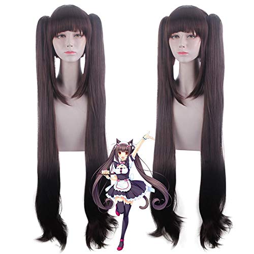 FNBK Chocola NEKOPARA Cosplay Wig Chocolate Heat Resistant Synthetic Hair Chocola Cosplay Hair PL-736