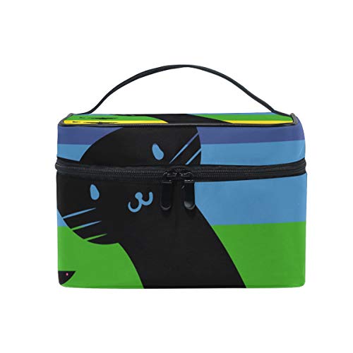 MALPLENA Regenboog Zwarte Kat En Vis make-up tas en koffers Cosmetische Tassen