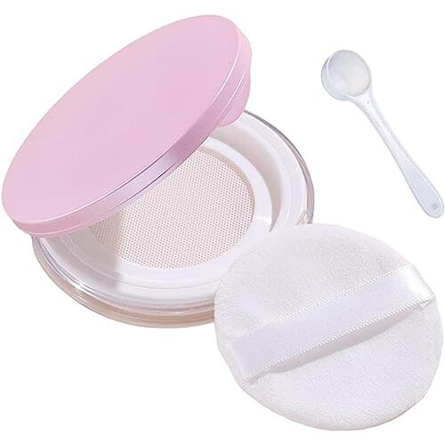 OCENCO 2 stuks plastic lege herbruikbare poeder bladerdeeg case, draagbare make-up instelling poeder blush case container met poeder bladerdeeg (S2)